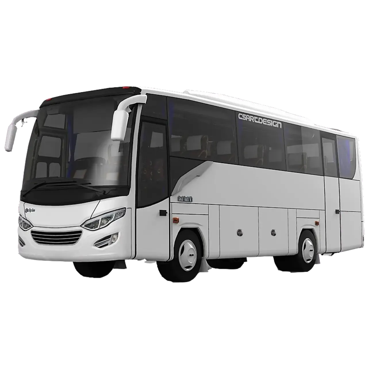 Medium bus pariwisata Nusa Indah Transport tampak samping